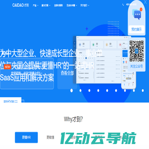 CAIDAO才到云，构建HR科技服务生态，为中大型企业，快速成长型企业，事业单位与央国企提供一站式HR SaaS应用和O2O人力服务整体解决方案